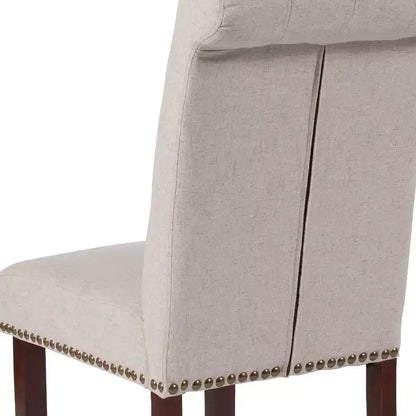 Chaise Parsons Merrick Lane rembourrée avec garniture cloutée - Lot de 6