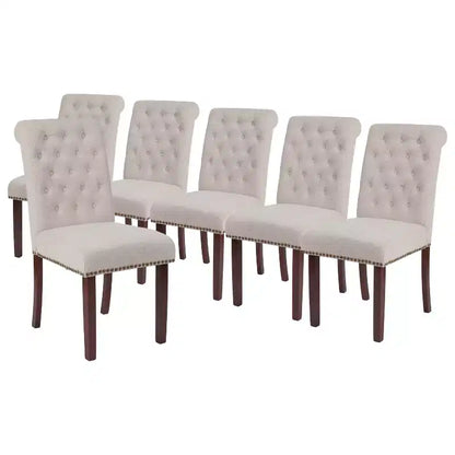 Chaise Parsons Merrick Lane rembourrée avec garniture cloutée - Lot de 6