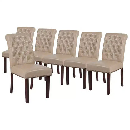 Chaise Parsons Merrick Lane rembourrée avec garniture cloutée - Lot de 6