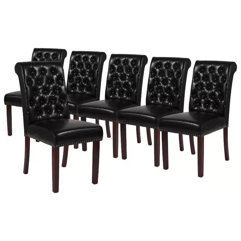 Chaise Parsons Merrick Lane rembourrée avec garniture cloutée - Lot de 6