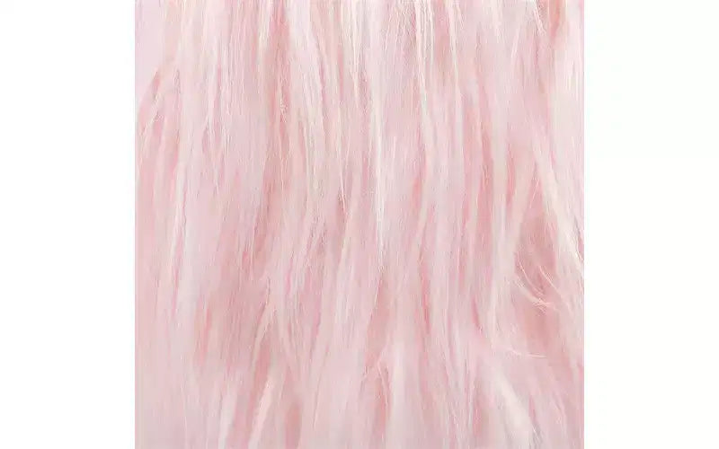 BirdRock Home Pouf Repose-Pieds en Fausse Fourrure avec Pieds Épingle à Cheveux - Rose