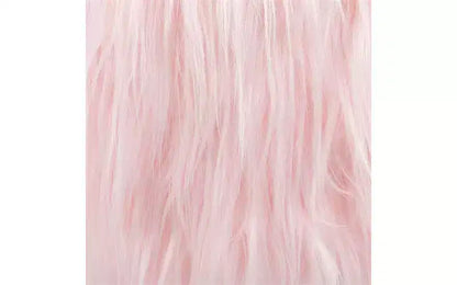 BirdRock Home Pouf Repose-Pieds en Fausse Fourrure avec Pieds Épingle à Cheveux - Rose