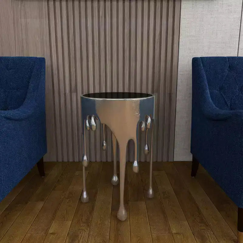 Table d'appoint contemporaine en aluminium fondu - Olivia & May