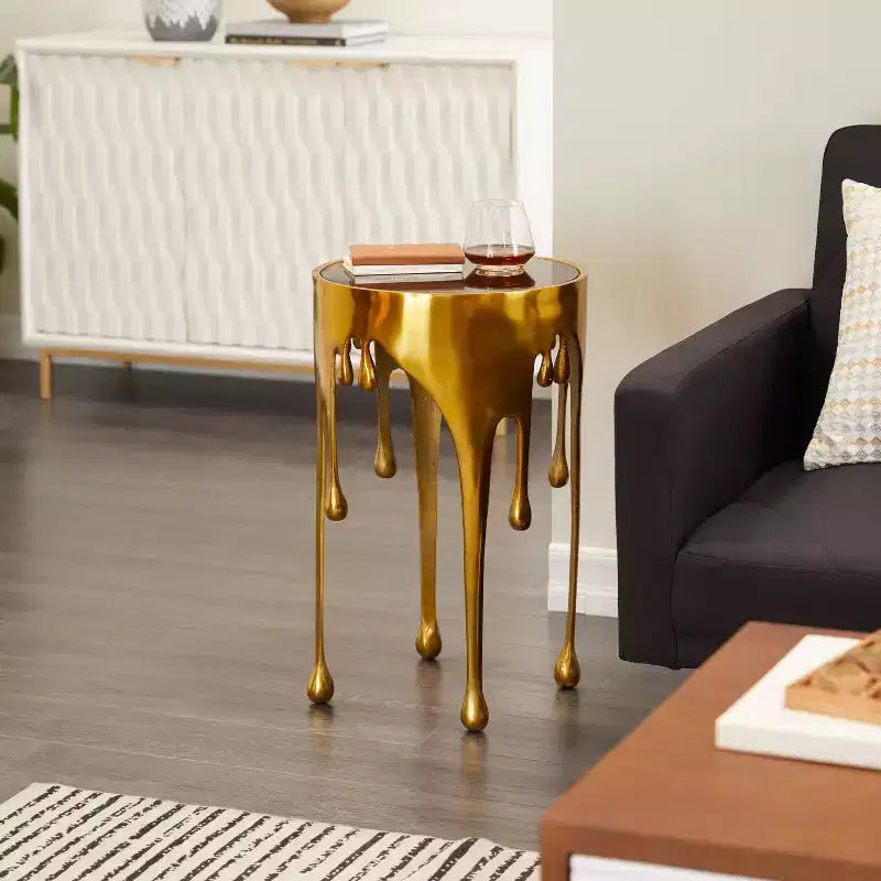 Table d'appoint contemporaine en aluminium fondu - Olivia & May