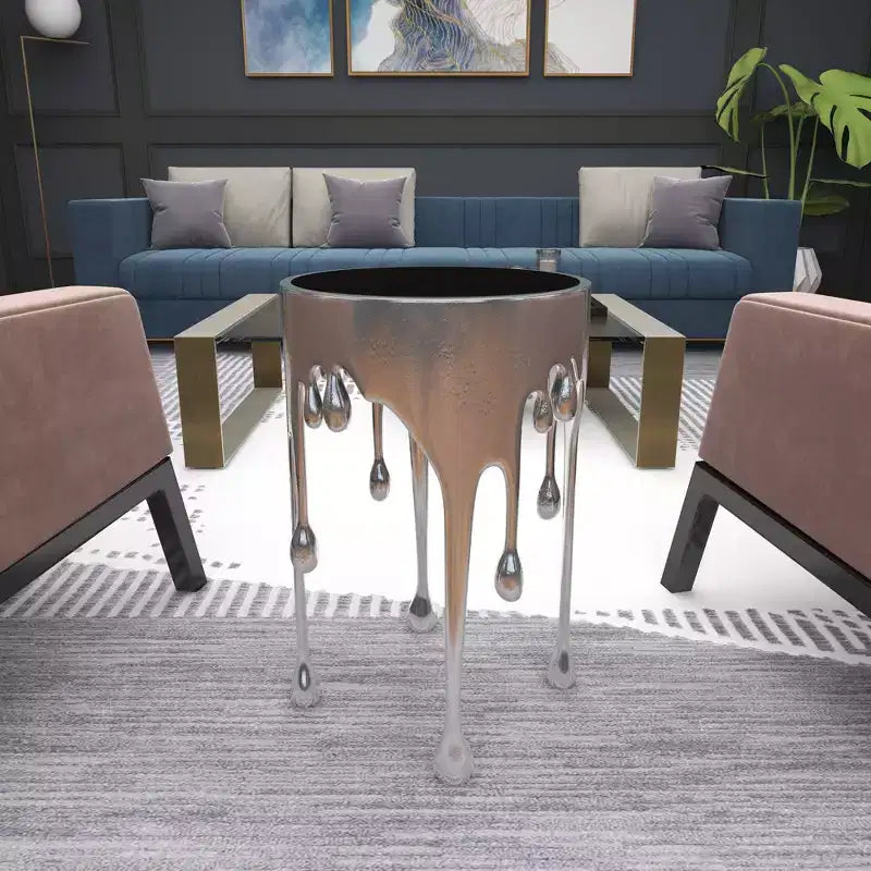 Table d'appoint contemporaine en aluminium fondu - Olivia & May
