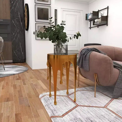 Table d'appoint contemporaine en aluminium fondu - Olivia & May