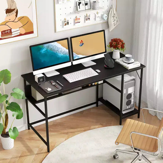 Costway Bureau d'ordinateur 55" avec station de charge, bureau PC à domicile avec 4 prises de courant