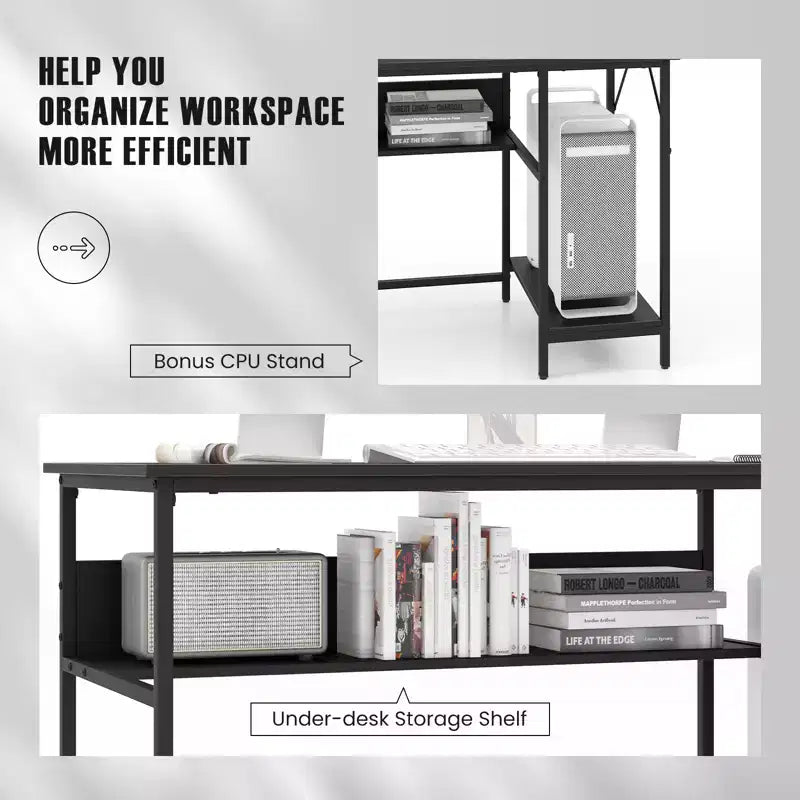 Costway Bureau d'ordinateur 55" avec station de charge, bureau PC à domicile avec 4 prises de courant