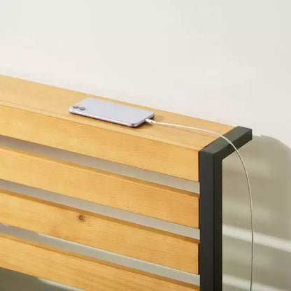 Lit plateforme en métal Kasi de Best Price Mattress avec étagère et tête de lit à panneaux, noir