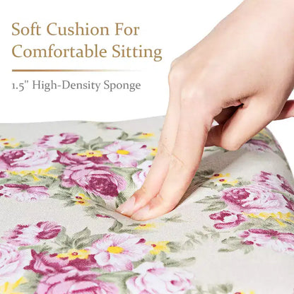 Costway Tabouret de Coiffeuse en Bois Rembourré Chaise de Maquillage Coussin Blanc Sans Dossier