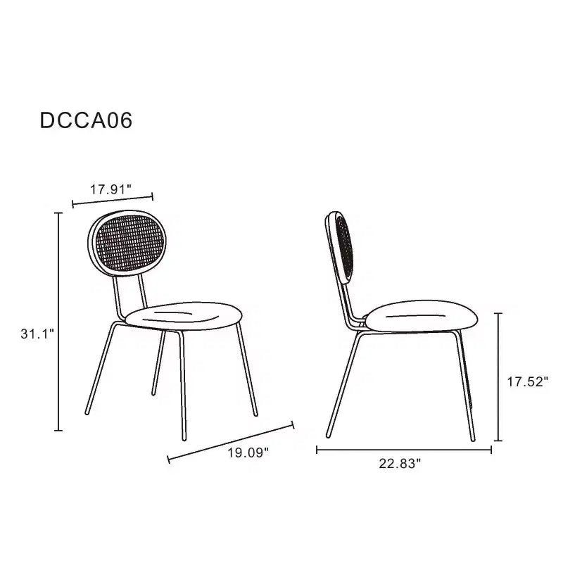 Lot de 4 chaises de salle à manger Jardin avec assise rembourrée - Manhattan Comfort