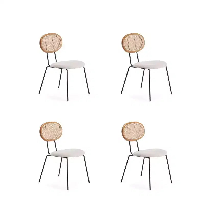 Lot de 4 chaises de salle à manger Jardin avec assise rembourrée - Manhattan Comfort
