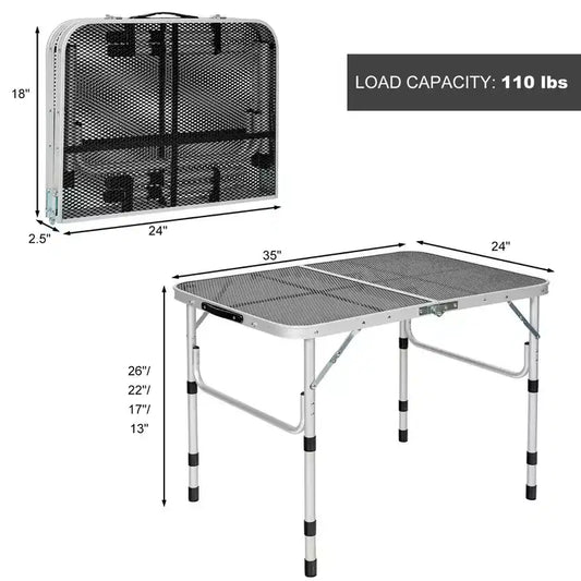 Table de barbecue pliante Costway pour camping, table support de barbecue en aluminium léger