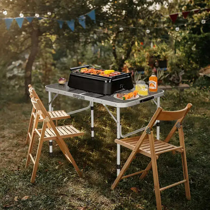 Table de barbecue pliante Costway pour camping, table support de barbecue en aluminium léger
