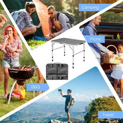 Table de barbecue pliante Costway pour camping, table support de barbecue en aluminium léger