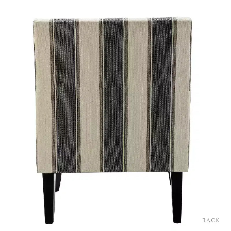 Lot de 2 fauteuils d'appoint rembourrés Sara avec clous décoratifs | Karat Home-Rayures Rouges