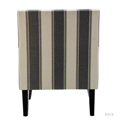 Lot de 2 fauteuils d'appoint rembourrés Sara avec clous décoratifs | Karat Home-Rayures Rouges