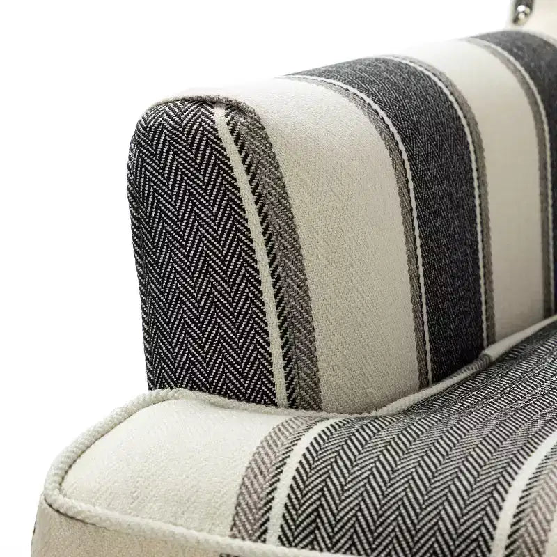 Lot de 2 fauteuils d'appoint rembourrés Sara avec clous décoratifs | Karat Home-Rayures Rouges