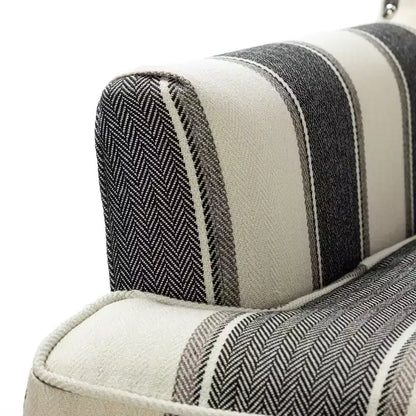 Lot de 2 fauteuils d'appoint rembourrés Sara avec clous décoratifs | Karat Home-Rayures Rouges