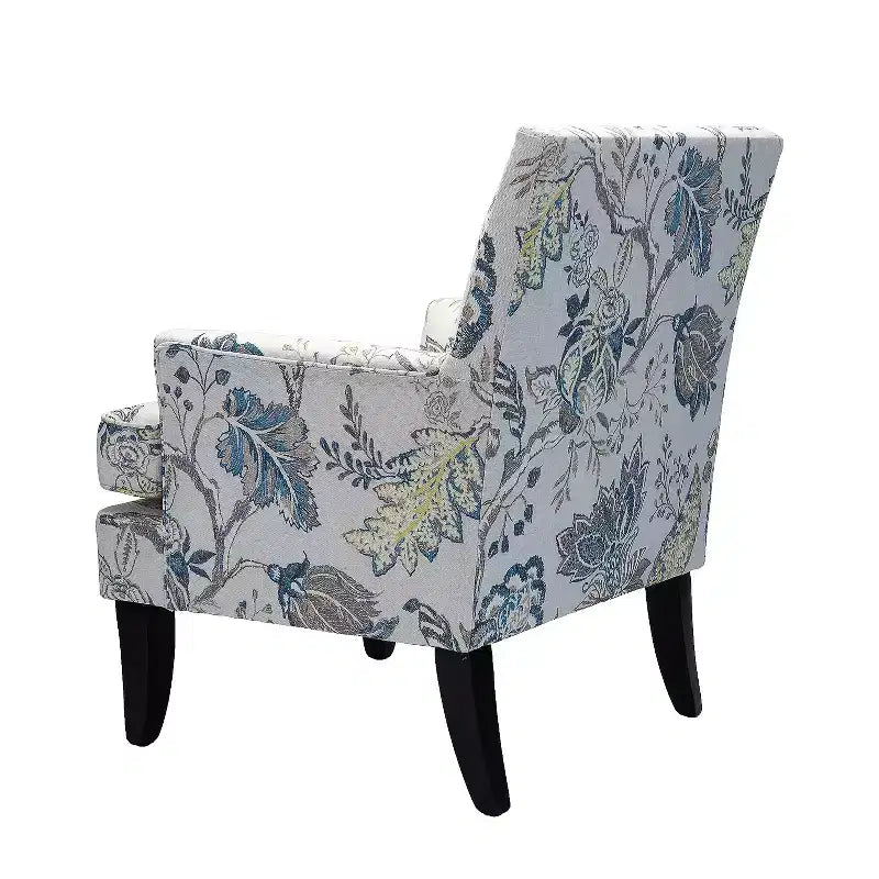Lot de 2 fauteuils d'appoint rembourrés Sara avec clous décoratifs | Karat Home-Rayures Rouges