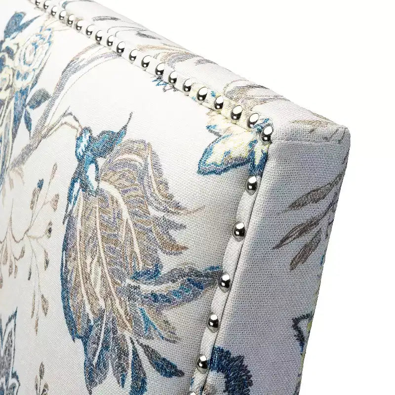 Lot de 2 fauteuils d'appoint rembourrés Sara avec clous décoratifs | Karat Home-Rayures Rouges