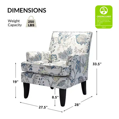 Lot de 2 fauteuils d'appoint rembourrés Sara avec clous décoratifs | Karat Home-Rayures Rouges