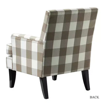 Lot de 2 fauteuils d'appoint rembourrés Sara avec clous décoratifs | Karat Home-Rayures Rouges