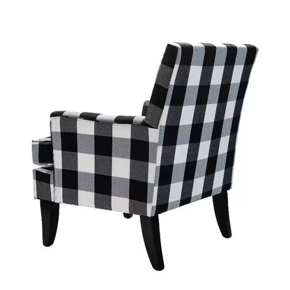 Lot de 2 fauteuils d'appoint rembourrés Sara avec clous décoratifs | Karat Home-Rayures Rouges