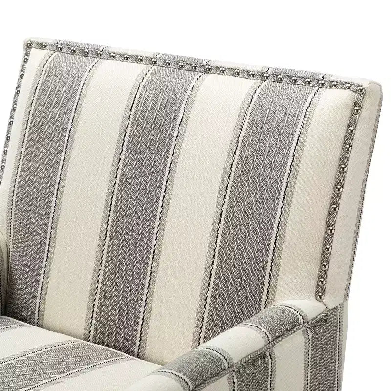 Lot de 2 fauteuils d'appoint rembourrés Sara avec clous décoratifs | Karat Home-Rayures Rouges
