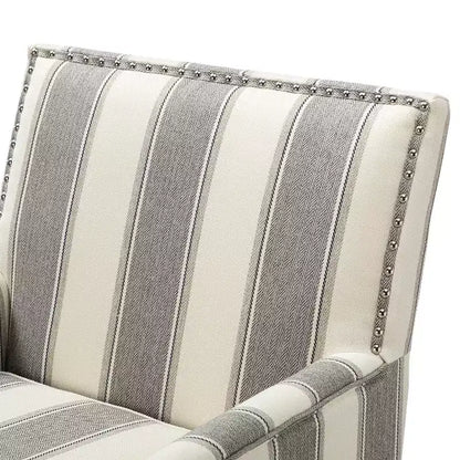 Lot de 2 fauteuils d'appoint rembourrés Sara avec clous décoratifs | Karat Home-Rayures Rouges