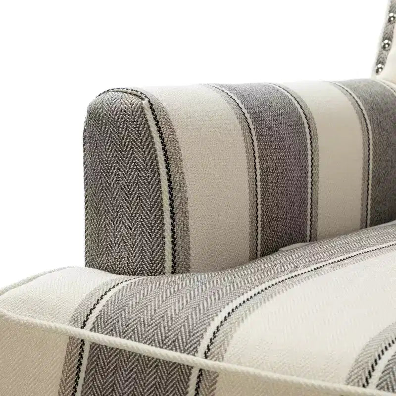 Lot de 2 fauteuils d'appoint rembourrés Sara avec clous décoratifs | Karat Home-Rayures Rouges
