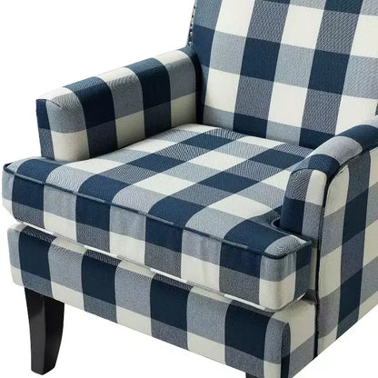 Lot de 2 fauteuils d'appoint rembourrés Sara avec clous décoratifs | Karat Home-Rayures Rouges