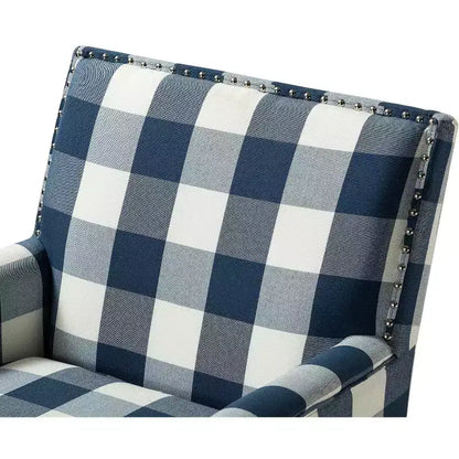 Lot de 2 fauteuils d'appoint rembourrés Sara avec clous décoratifs | Karat Home-Rayures Rouges