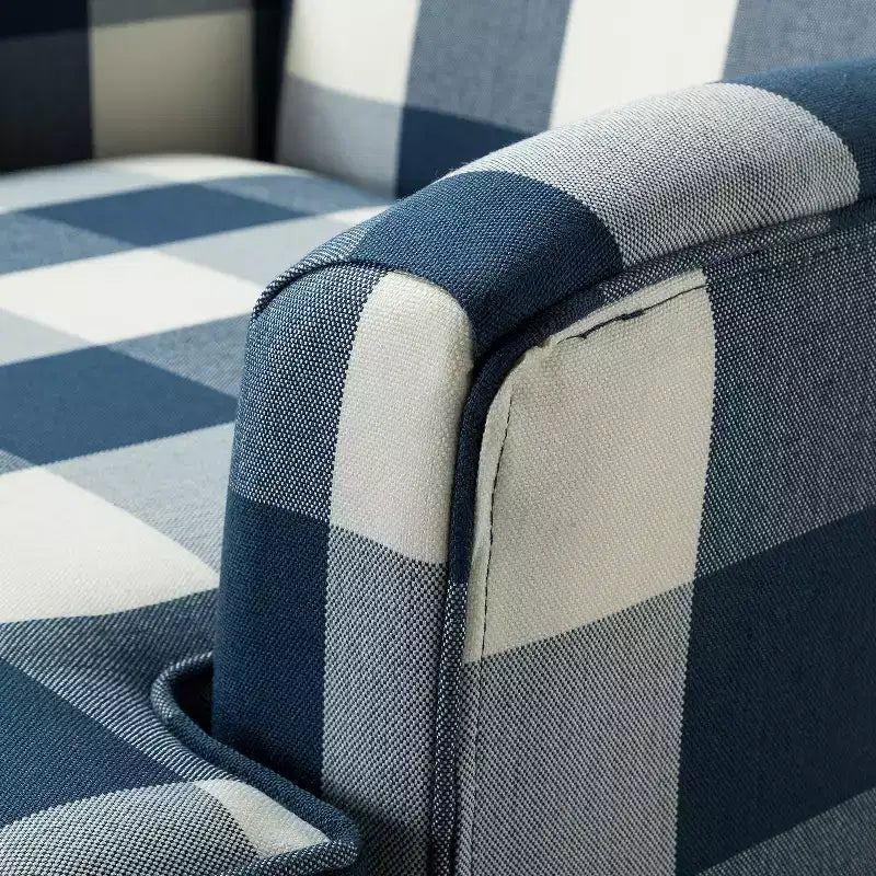 Lot de 2 fauteuils d'appoint rembourrés Sara avec clous décoratifs | Karat Home-Rayures Rouges