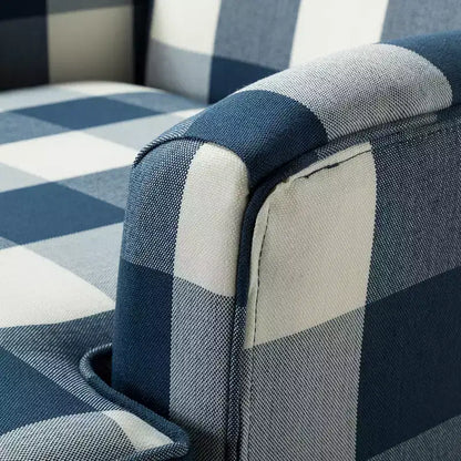 Lot de 2 fauteuils d'appoint rembourrés Sara avec clous décoratifs | Karat Home-Rayures Rouges