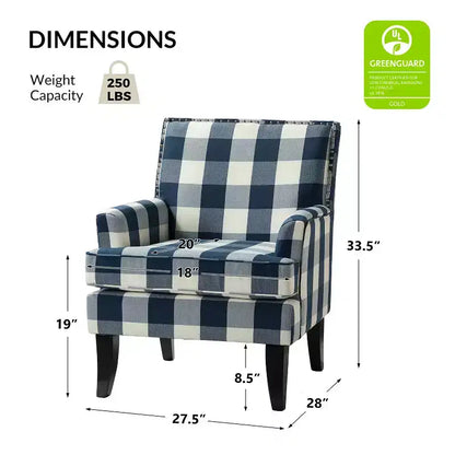 Lot de 2 fauteuils d'appoint rembourrés Sara avec clous décoratifs | Karat Home-Rayures Rouges