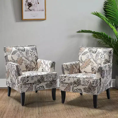 Lot de 2 fauteuils d'appoint rembourrés Sara avec clous décoratifs | Karat Home-Rayures Rouges