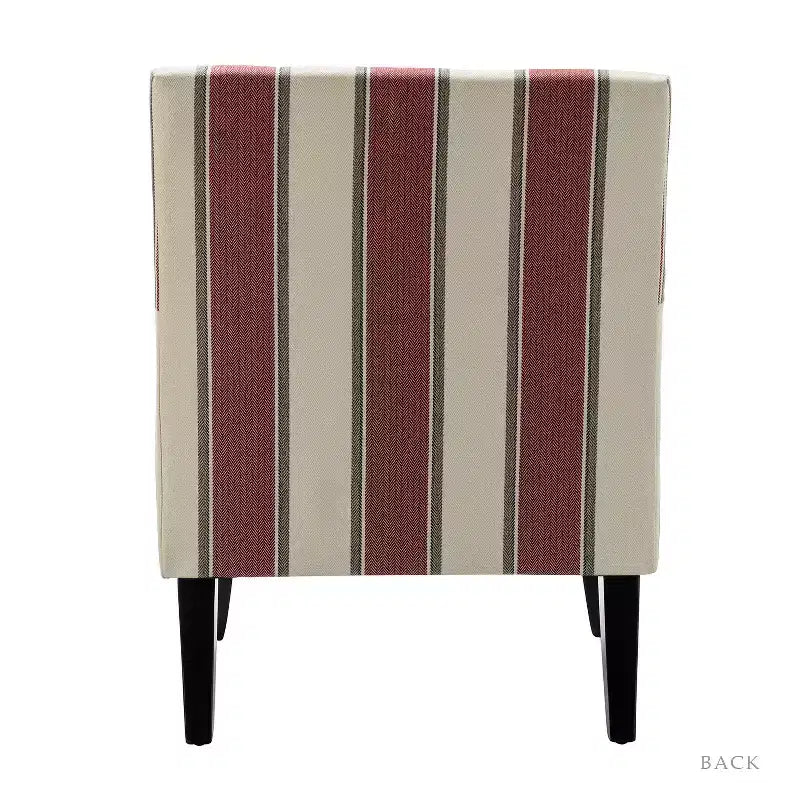 Lot de 2 fauteuils d'appoint rembourrés Sara avec clous décoratifs | Karat Home-Rayures Rouges