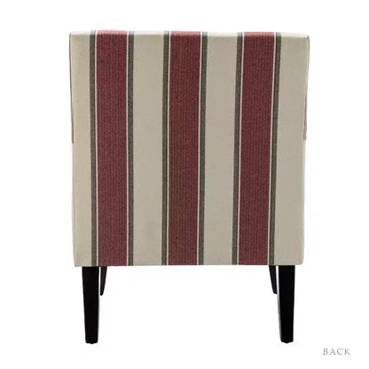 Lot de 2 fauteuils d'appoint rembourrés Sara avec clous décoratifs | Karat Home-Rayures Rouges