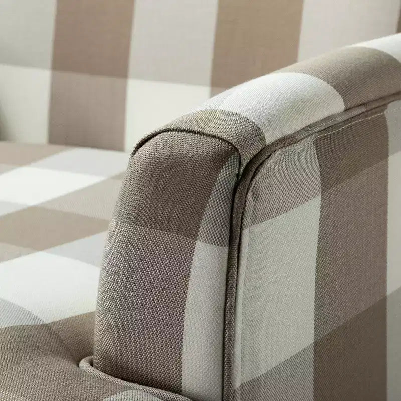Lot de 2 fauteuils d'appoint rembourrés Sara avec clous décoratifs | Karat Home-Rayures Rouges