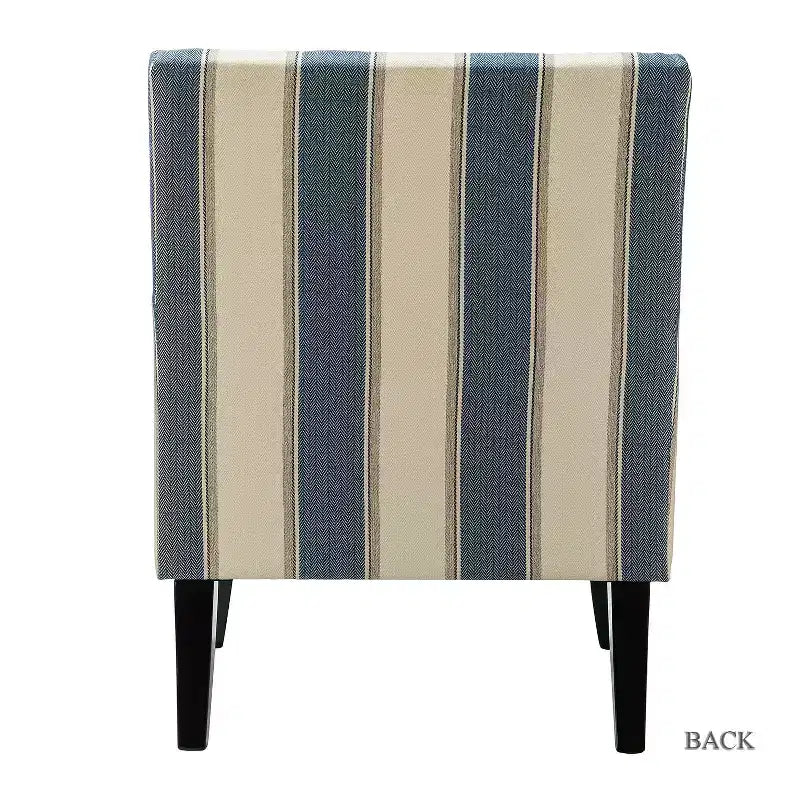 Lot de 2 fauteuils d'appoint rembourrés Sara avec clous décoratifs | Karat Home-Rayures Rouges