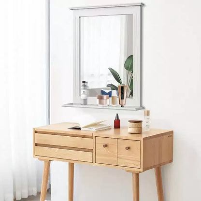Miroir Mural de Salle de Bain Costway avec Étagère Miroir de Maquillage Carré Utilisation Polyvalente