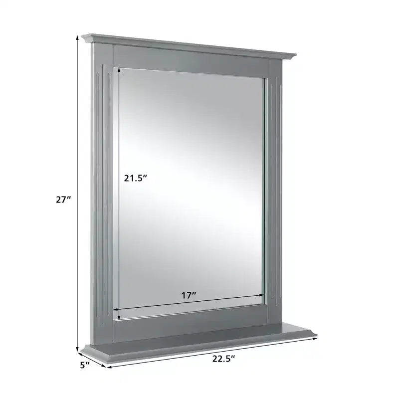 Miroir mural de salle de bain Costway avec étagère, miroir de maquillage polyvalent