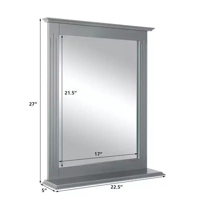 Miroir mural de salle de bain Costway avec étagère, miroir de maquillage polyvalent