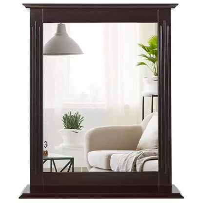 Miroir mural de salle de bain Costway avec étagère, miroir de maquillage polyvalent
