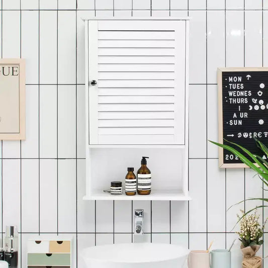 Costway Armoire Murale Meuble de Rangement Salle de Bain Suspendue 70 cm Hauteur Réglable