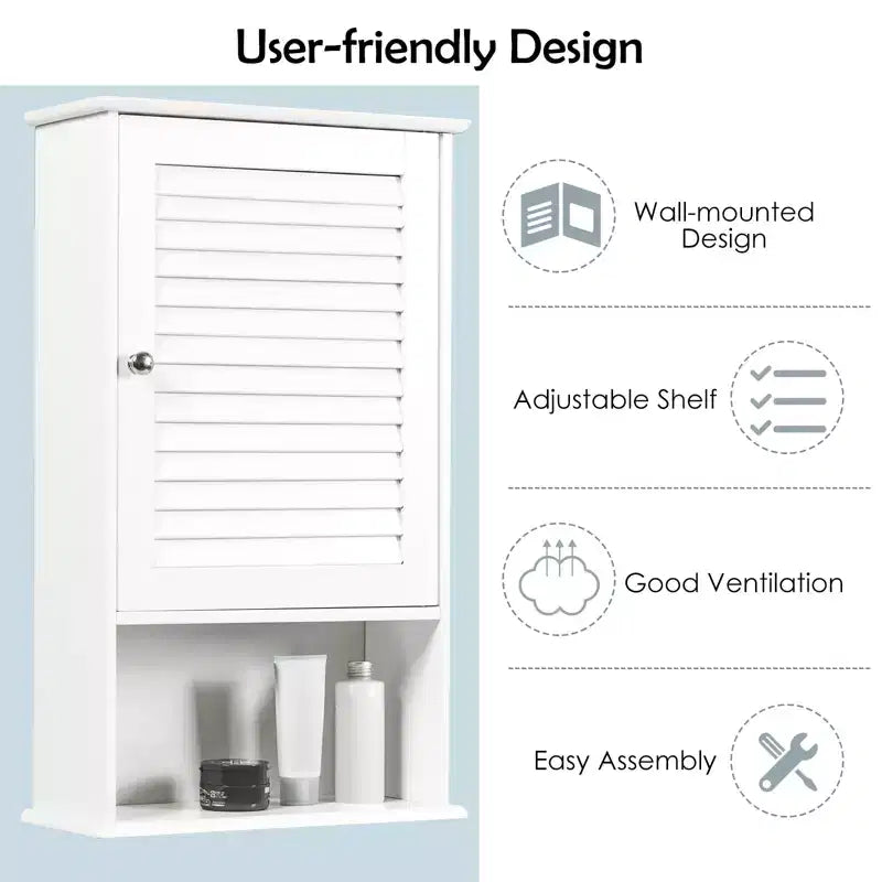 Costway Armoire Murale Meuble de Rangement Salle de Bain Suspendue 70 cm Hauteur Réglable