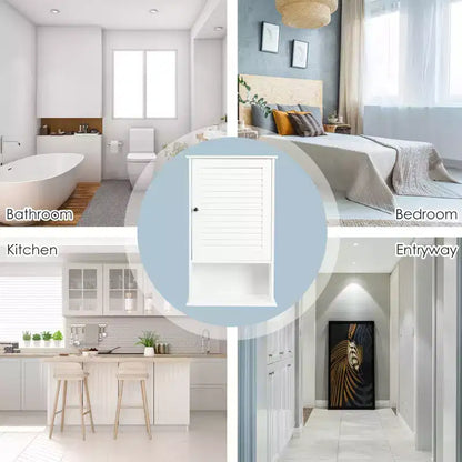Costway Armoire Murale Meuble de Rangement Salle de Bain Suspendue 70 cm Hauteur Réglable