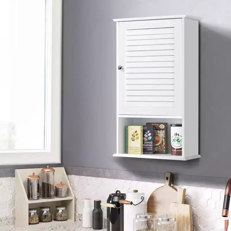 Costway Armoire Murale Meuble de Rangement Salle de Bain Suspendue 70 cm Hauteur Réglable