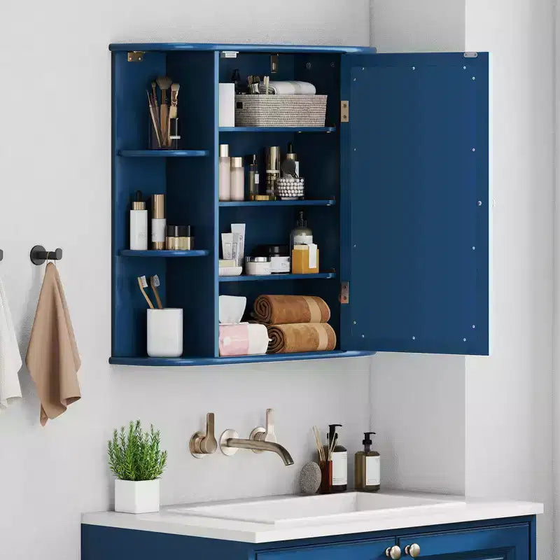Costway Armoire de Toilette Murale Multifonctionnelle avec Miroir Gris/Blanc/Noir/Marron